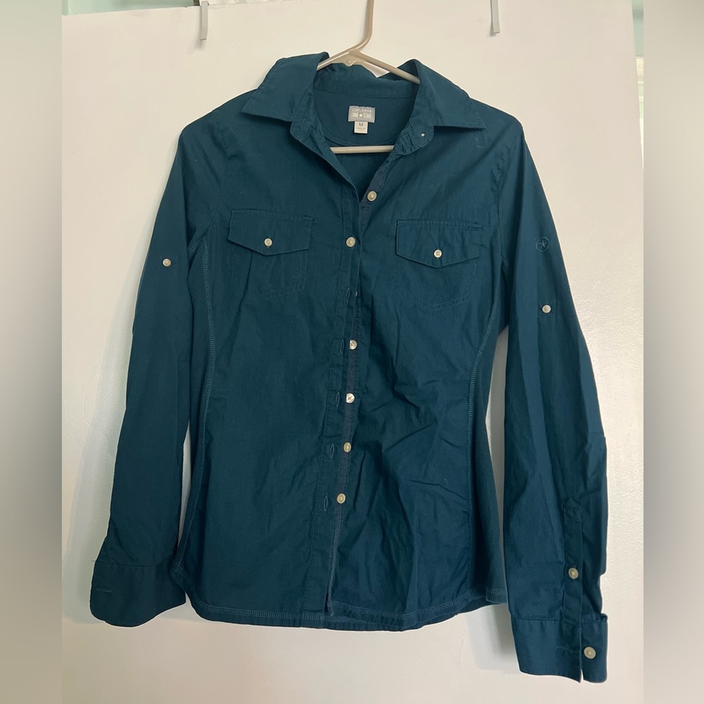 Men's Teal Button-Down Shirt